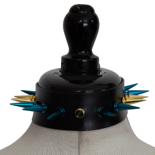 collier punky slave bleu et jaune